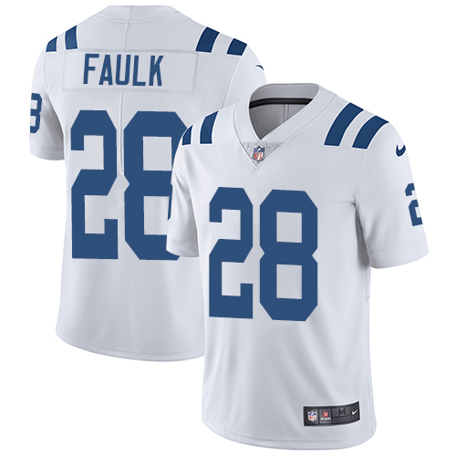 Indianapolis Colts #28 Limited Marshall Faulk White Nike NFL Road Men Vapor Untouchable jerseys